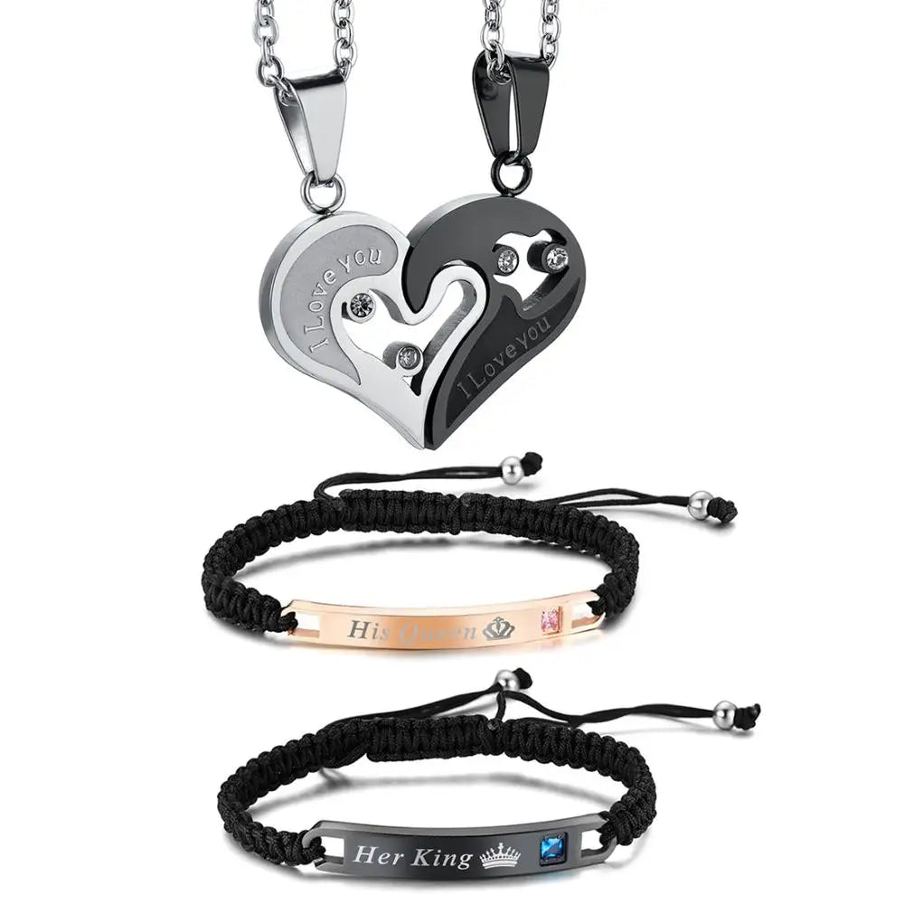 His Queen Her King Adjustable Couple Bracelet