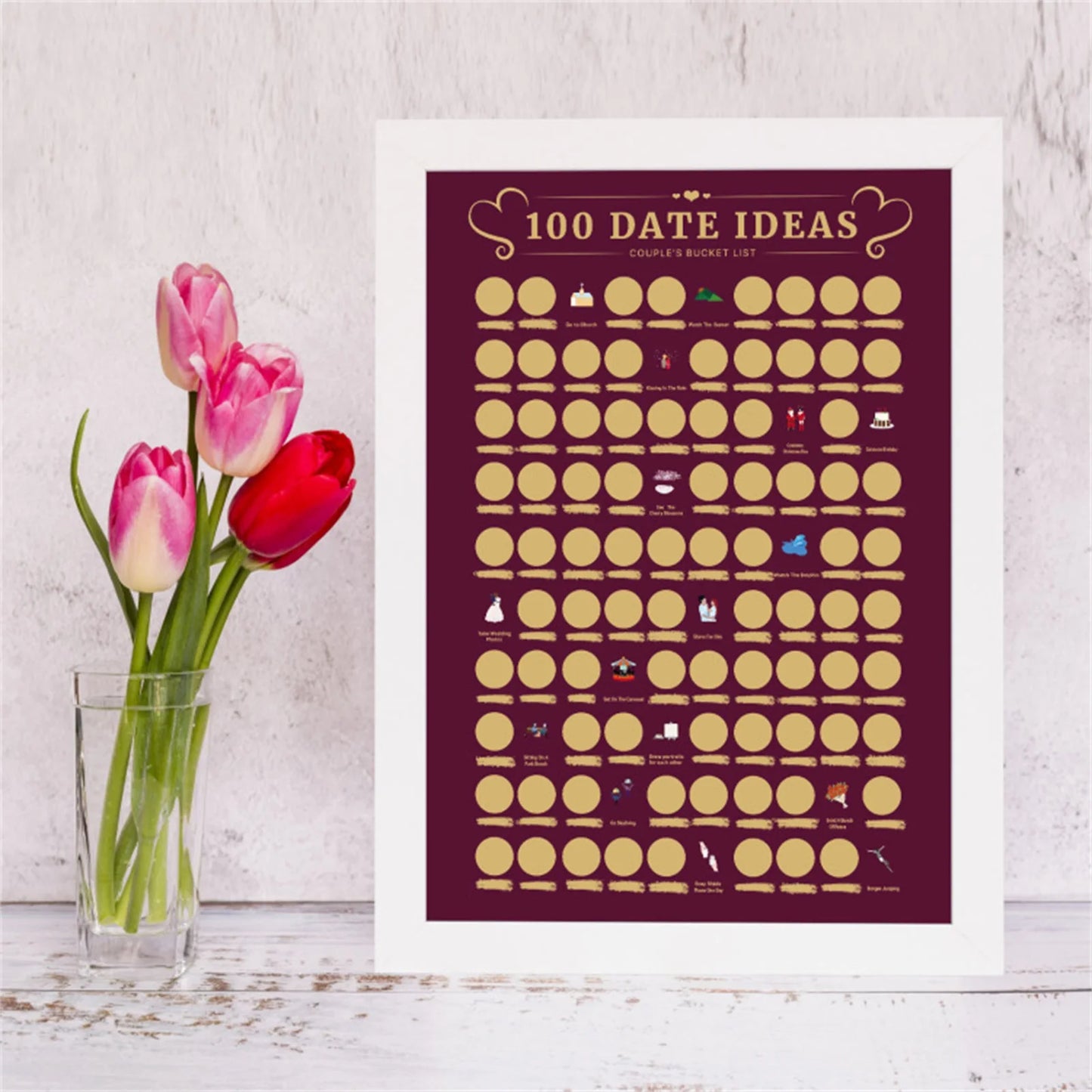 100 Date Ideas Scratches Off Poster Adventure Challenge