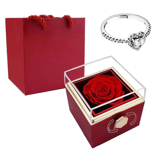 Simple Ring Eternal Real Rose box